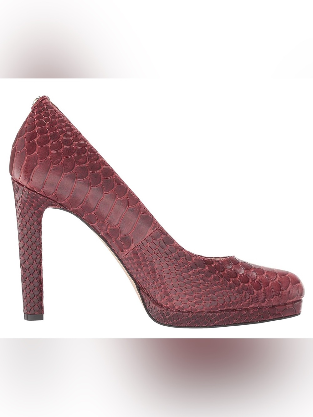 Micheal Kors Women's Burgundy Snakeskin Embossed Pumps